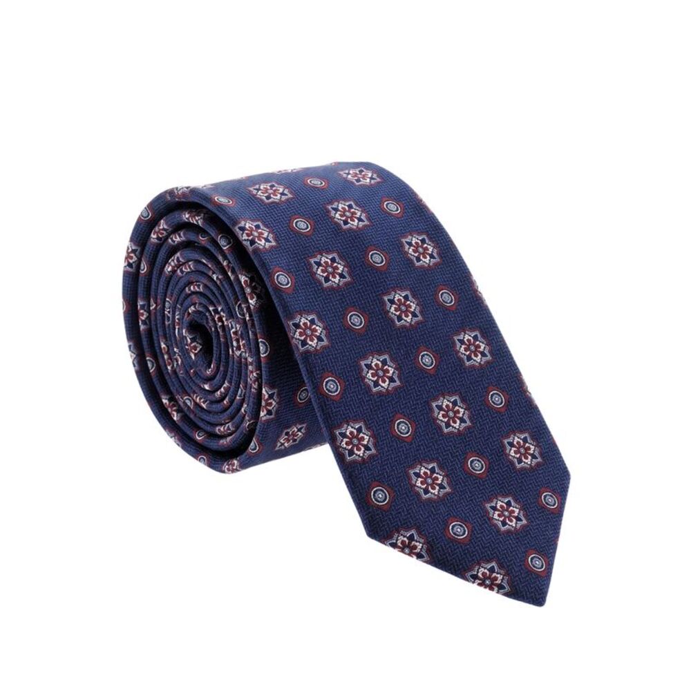 Canali Blue Square Pattern 100% Silk Tie